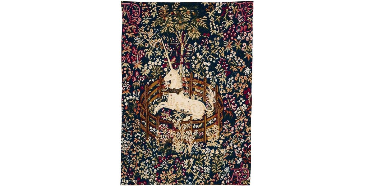 Gobelin tapisserie Licorne captive bleue